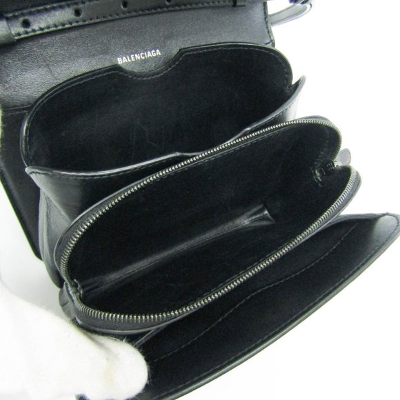 Balenciaga B Logo 592898 Women's Leather Shoulder Bag Black - Picture 3 of 14